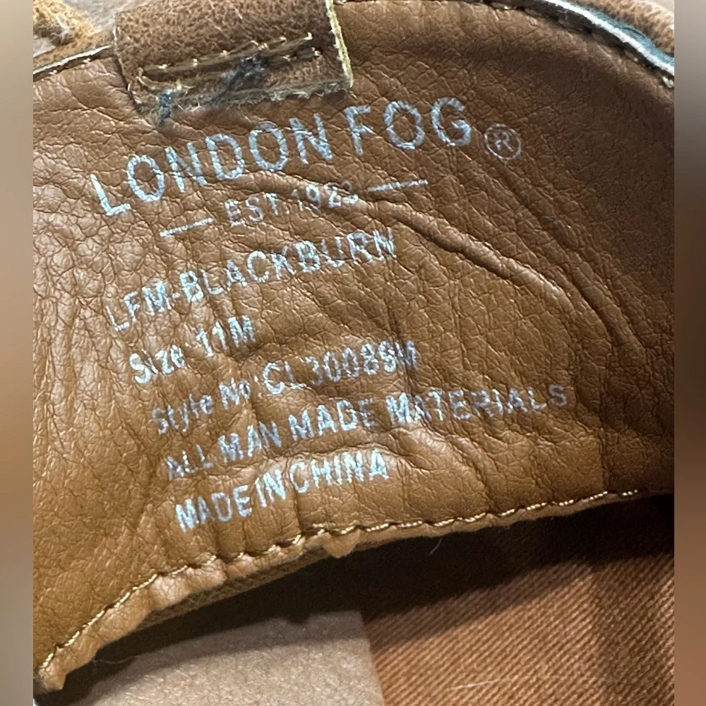 London Fog Blackburn Tan Men’s Chukka Faux Leather Memory Foam Size 11